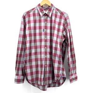 Robert Graham The Freshly Laundered Button Up Red Long Sleeve Shirt-Mens Large